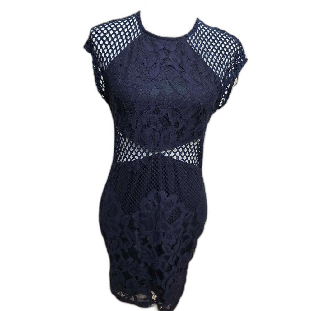 AX Paris Navy Blue Lace Bodycon Dress (NWT)